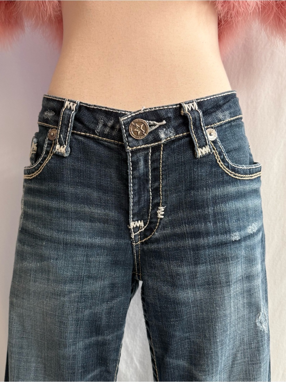 Vintage Y2K Big Star Cropped Jeans - Picture 5 of 6